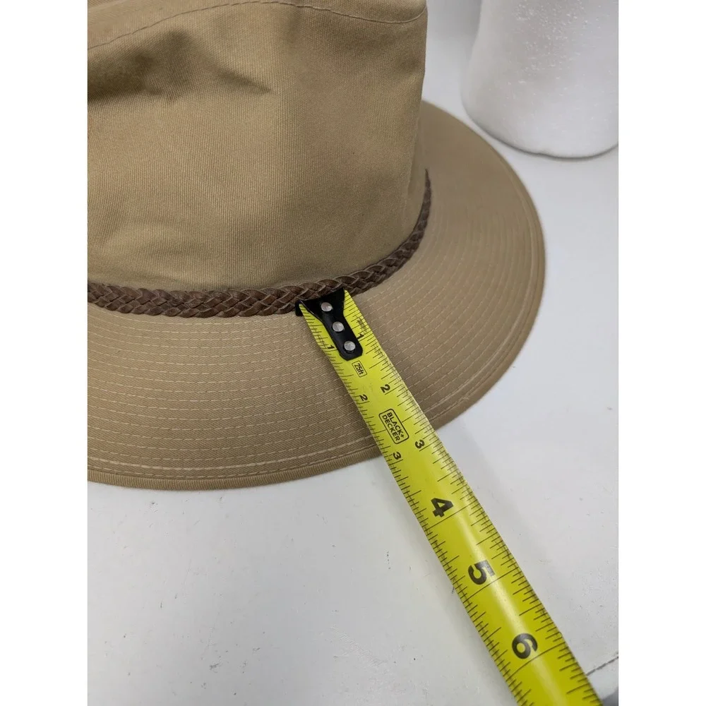 Vintage Fedora Hat Made in USA Men's Size Medium Safari Outdoor Canvas Sun Beige